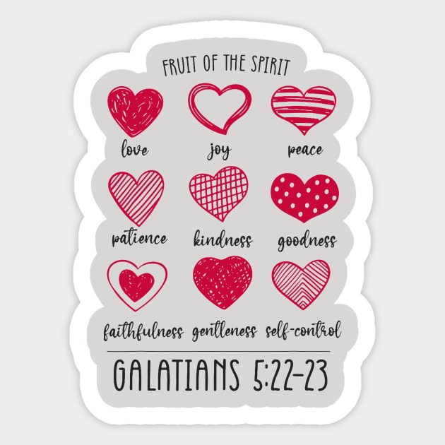 Fruit Of The Spirit Heart Galatians 5 22 23 Sticker by jadolomadolo